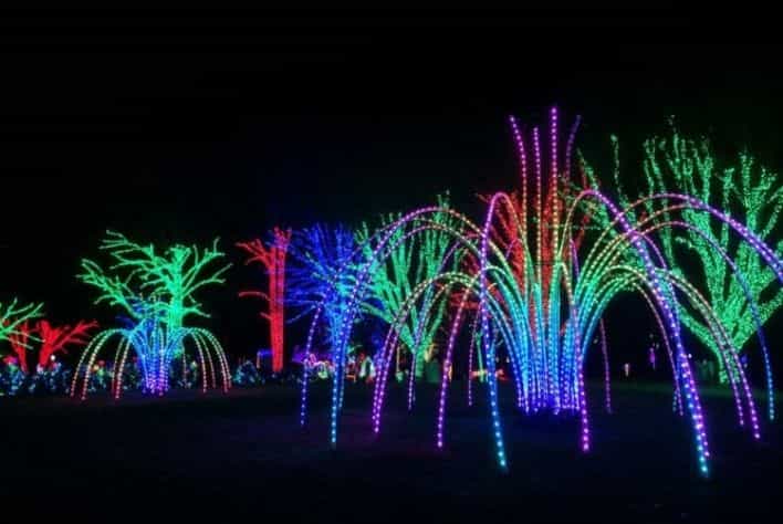 Christmas Light festival in Northern Virginia showcasing large light displays. 
